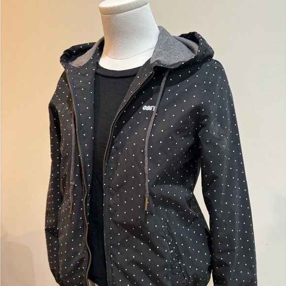 Obey Black and White Polka Dot Utility Jacket - Picture 2 of 4